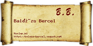 Balázs Bercel névjegykártya